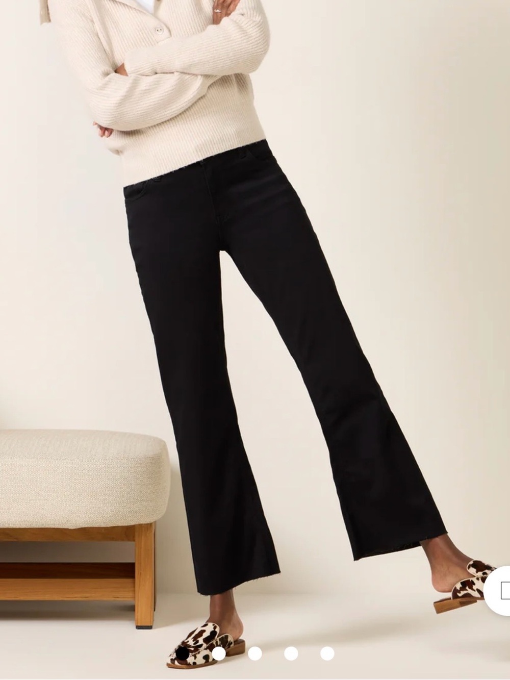 Kut from the Kloth Black Mid Rise Kelsey Ankle Flare Jeans 00P